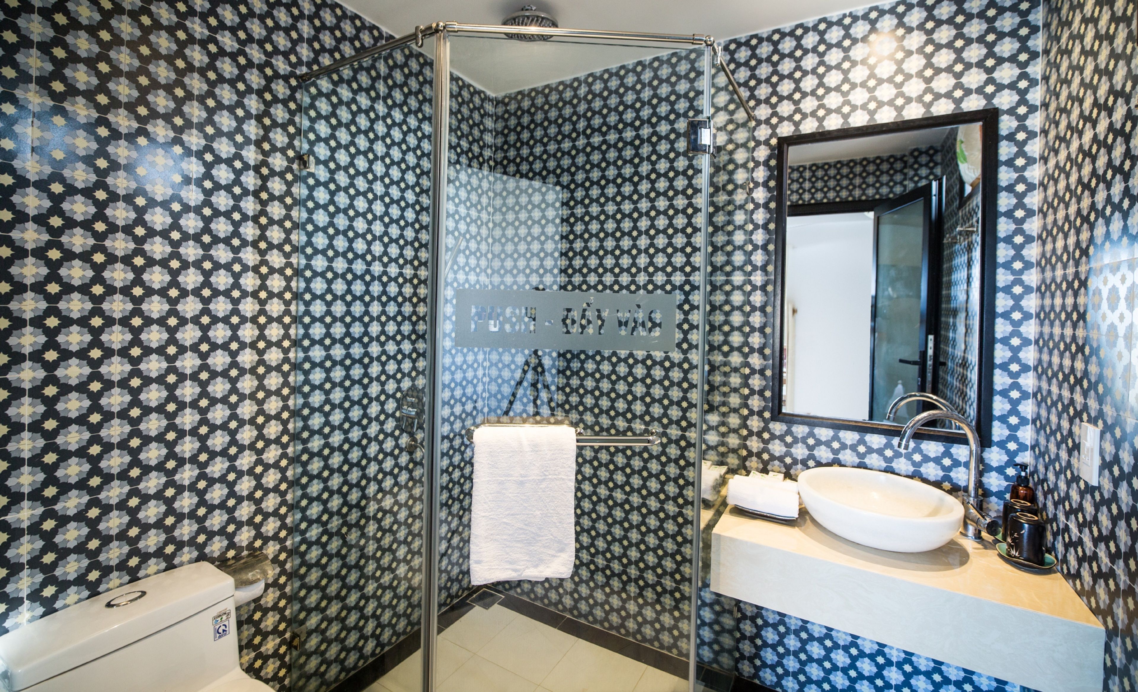 shower, free toiletries, hair dryer, bathrobes