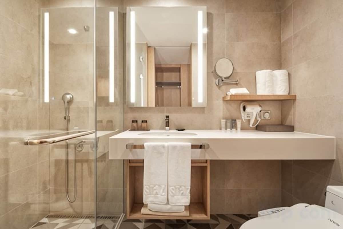 Bathroom | Hair dryer, bathrobes, slippers, electronic bidet