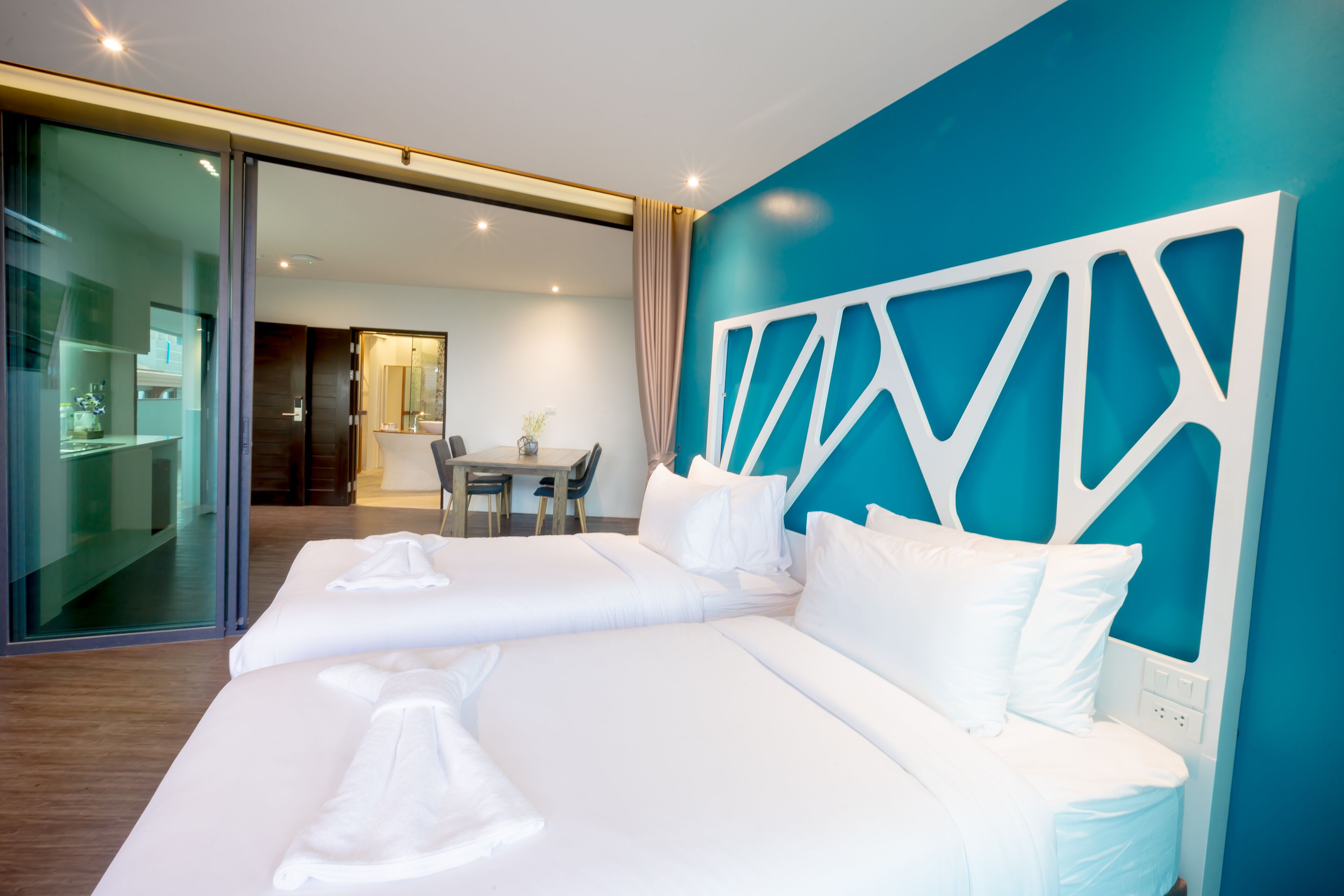 two bedrooms 1 king and 2 single beds - transfer from hua hin airport | minibar, in-room safe, blackout curtains, iron/ironing board