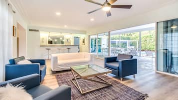 Luxury Villa, Multiple Bedrooms, Private Pool | Living room | Flat-screen TV, ping pong