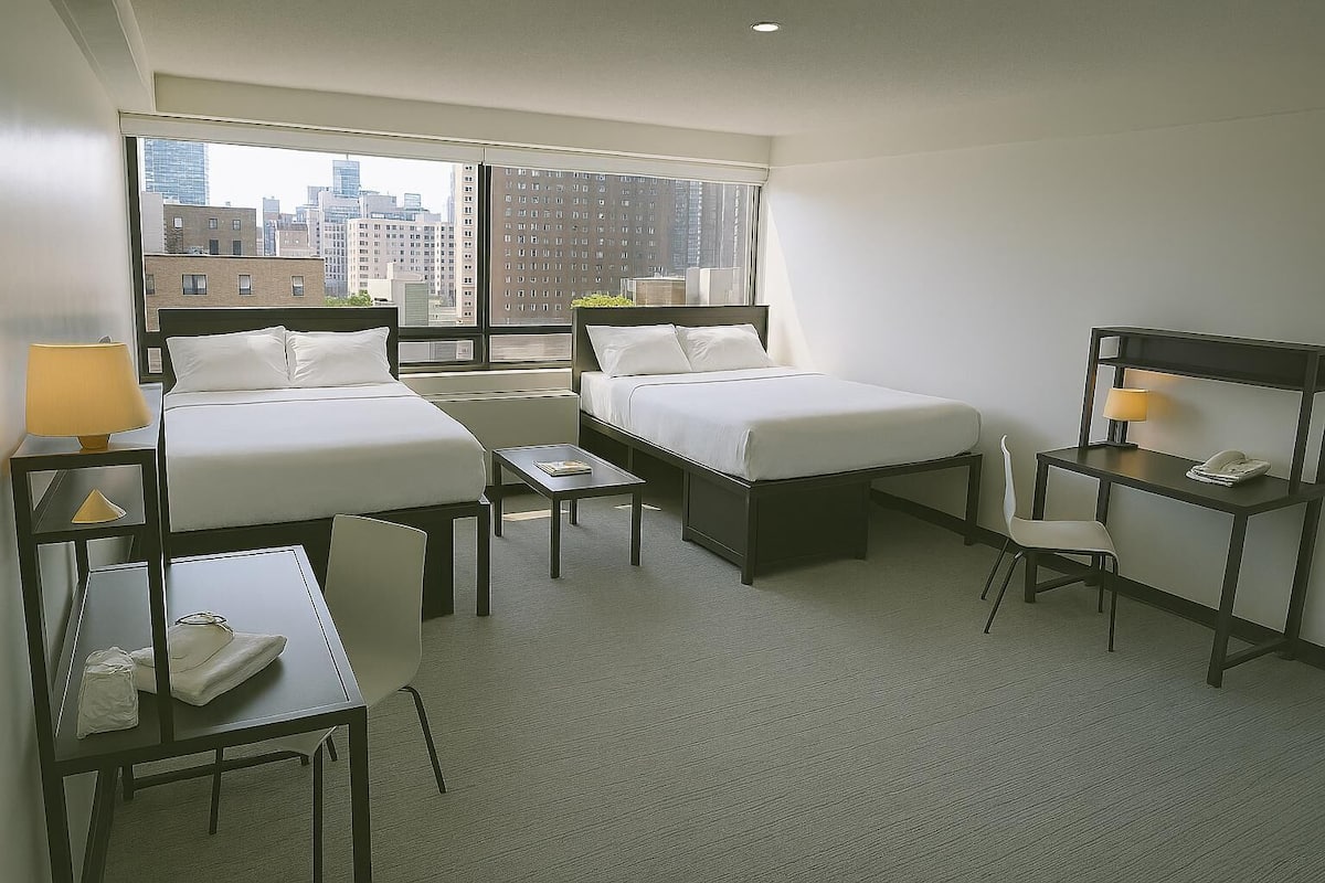 Standard Room, 2 Double Beds, Private Bathroom (No TV)