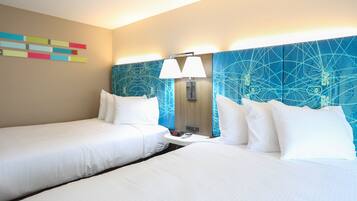 Room, 2 Double Beds, Refrigerator & Microwave | Desk, iron/ironing board, free WiFi, bed sheets