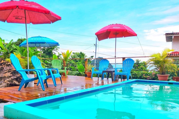 Outdoor pool, open 9:30 AM to 7:30 PM, sun loungers