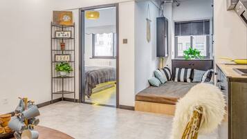 Deluxe-Apartment, 2 Schlafzimmer | Wohnzimmer