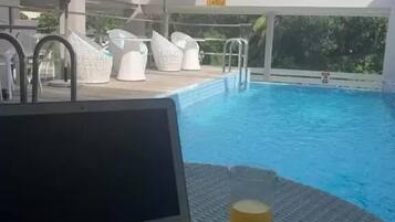 Outdoor pool, a rooftop pool