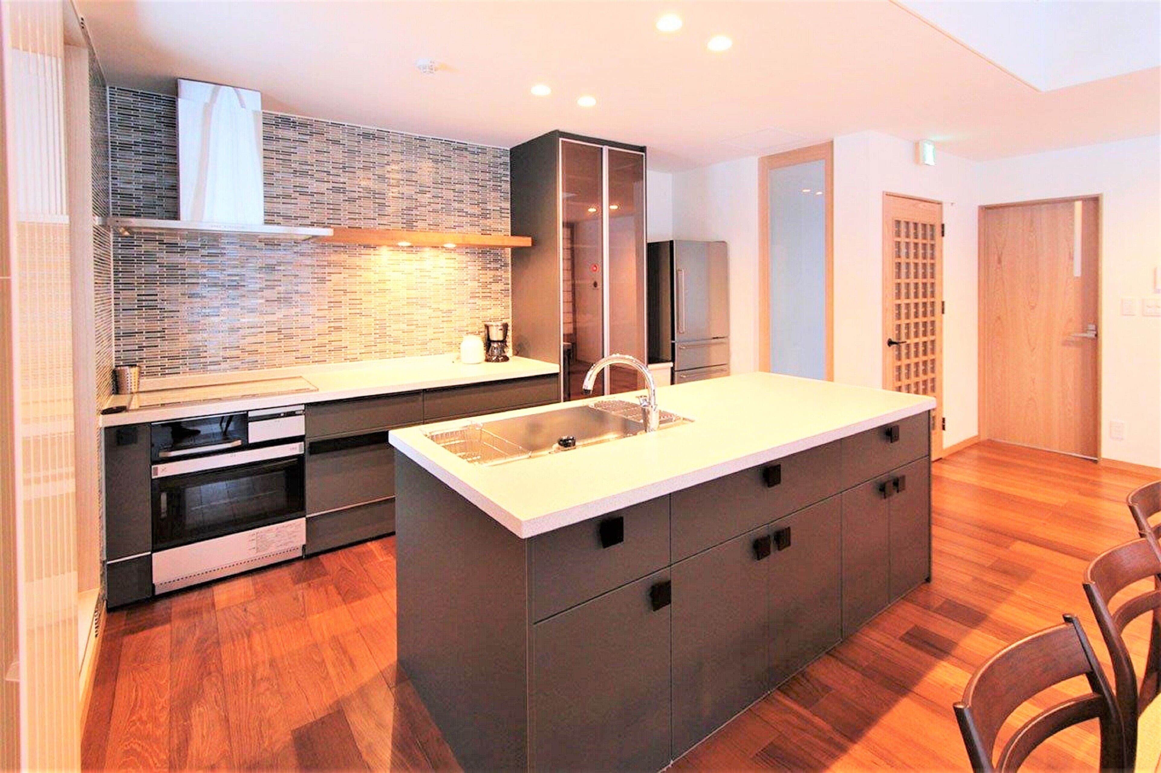 3 bedrooms and 1 tatami area mountain view lodge 11 | private kitchen | mini-fridge, microwave, coffee/tea maker, electric kettle