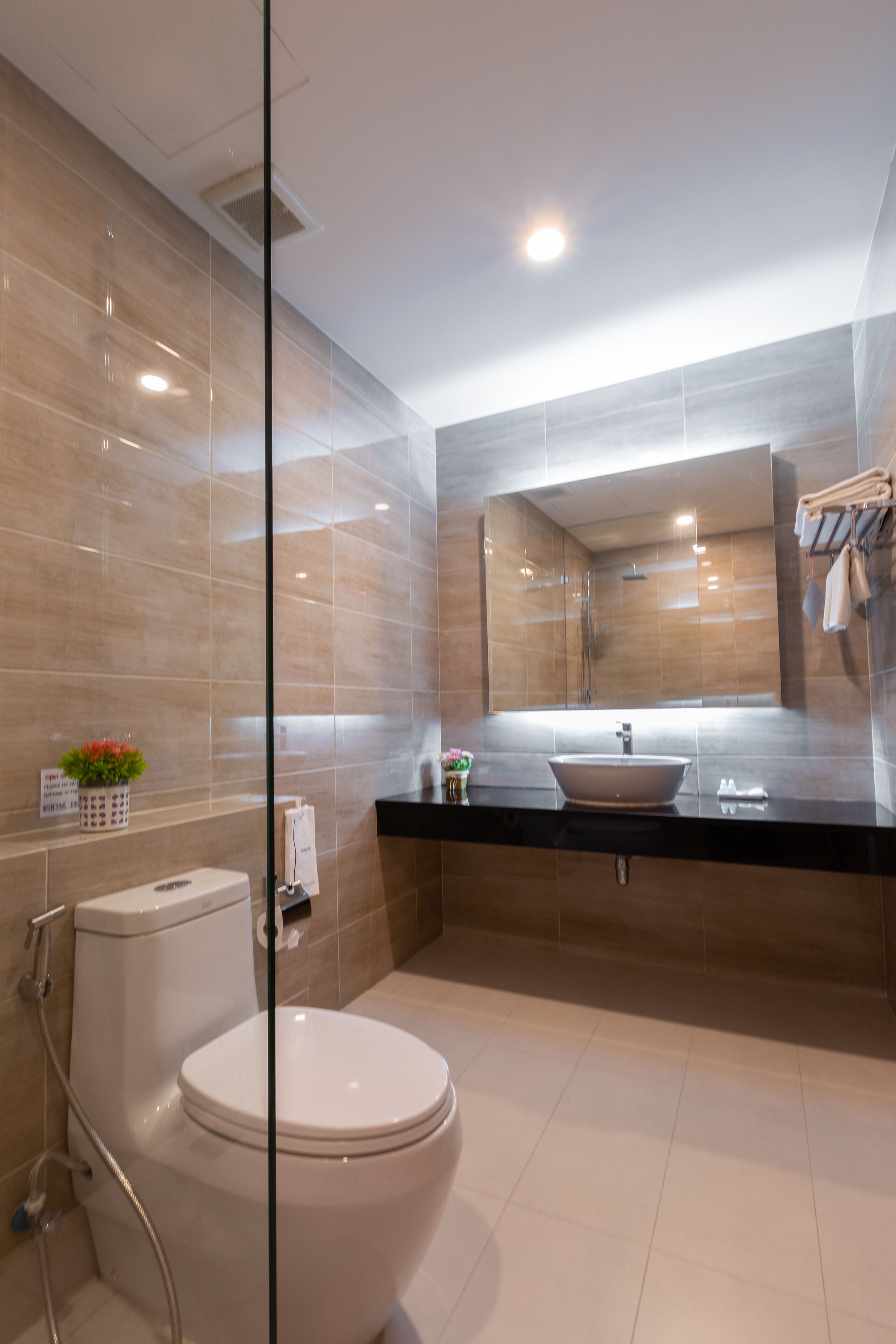 superior double room, no windows | bathroom | shower, rainfall showerhead, free toiletries, hair dryer