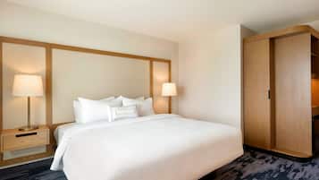 Egyptian cotton sheets, premium bedding, down duvets, desk