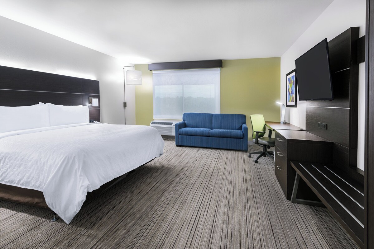 Suite, 1 King Bed with Sofa bed (Walk-In Shower) | Hypo-allergenic bedding available, in-room safe, desk, laptop workspace