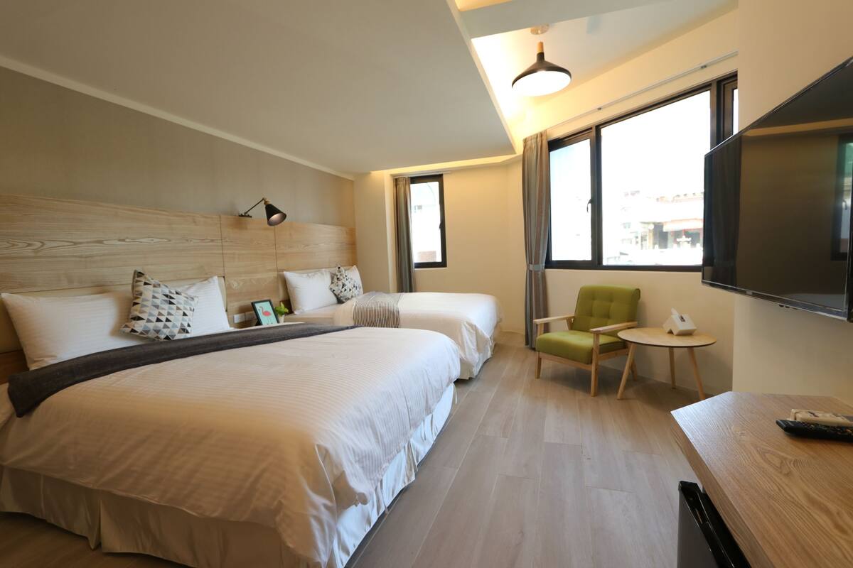 Elite Quadruple Room, 2 Double Beds | Premium bedding, minibar, laptop workspace, blackout curtains