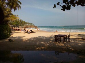 On the beach, scuba diving