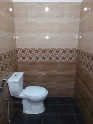 Shower, free toiletries, towels