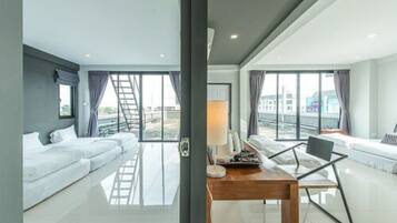 Family Room, Executive Level | Desk, blackout drapes, free WiFi