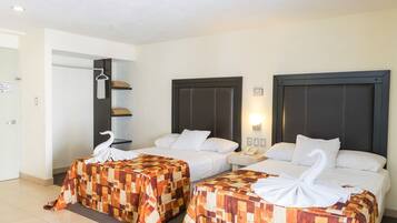 Standard Room, 2 Double Beds | Iron/ironing board, free WiFi, bed sheets