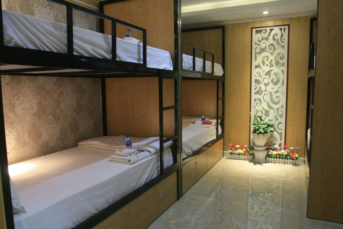 bed in 8-beds dormitory | living room | flat-screen tv