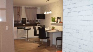Apartamento superior, 2 quartos, cozinha | Cozinha privada