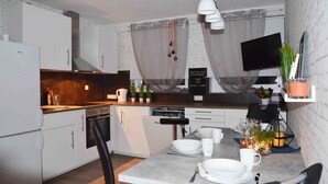 Apartamento superior, 2 quartos, cozinha | Cozinha privada