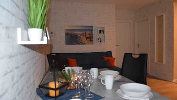 Superior-Apartment, 2 Schlafzimmer, Küche | Essbereich im Zimmer