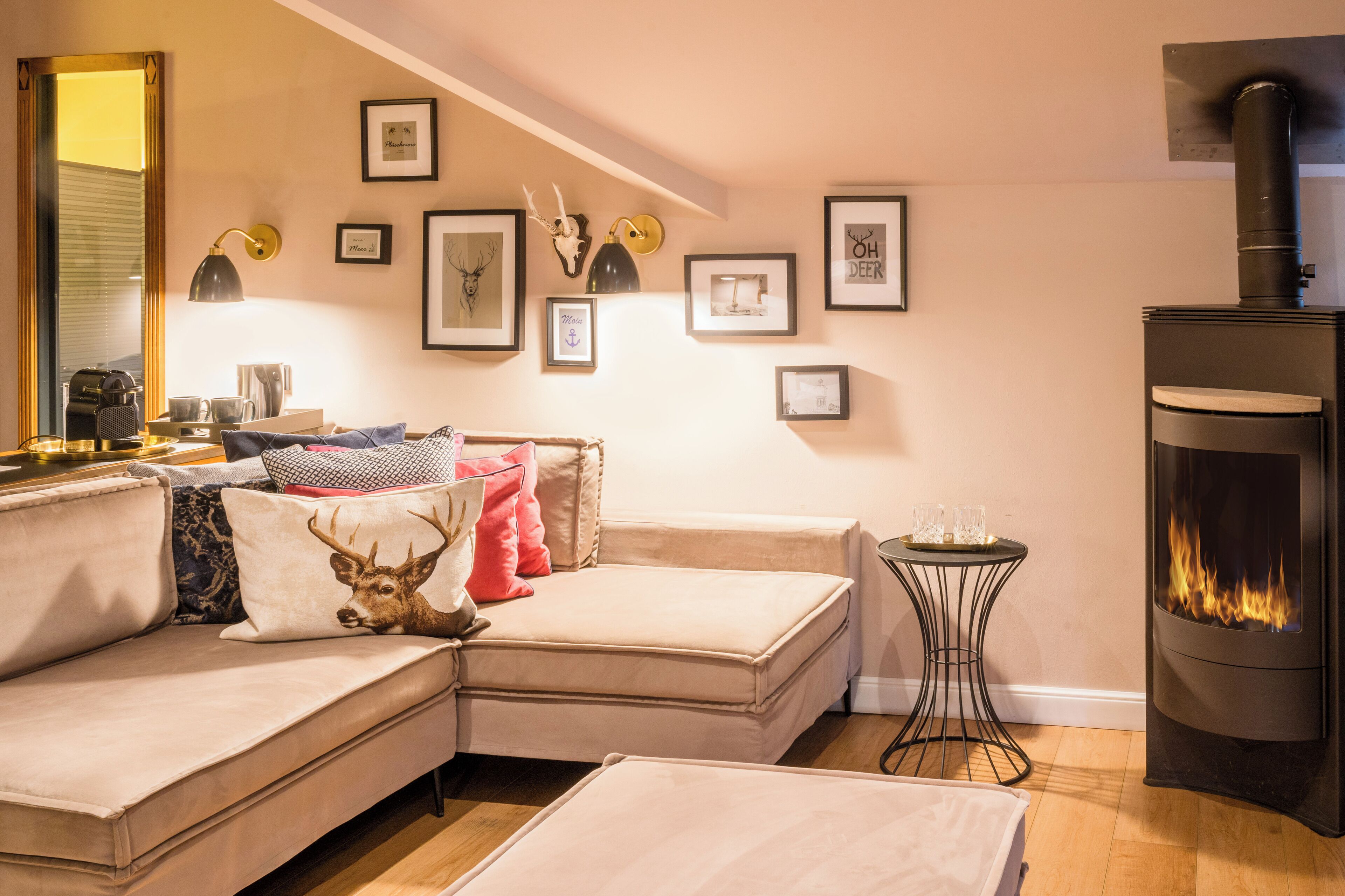 loft, balcony | living area | plasma tv, books