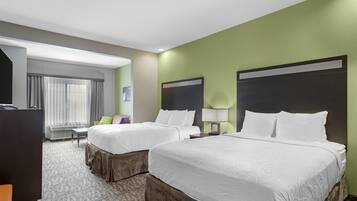 Desk, laptop workspace, iron/ironing board, WiFi