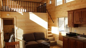 Deluxe Cottage, Multiple Beds, Refrigerator & Microwave, Mountain View | Living area - Glenwood Canyon Resort (Glenwood Springs)