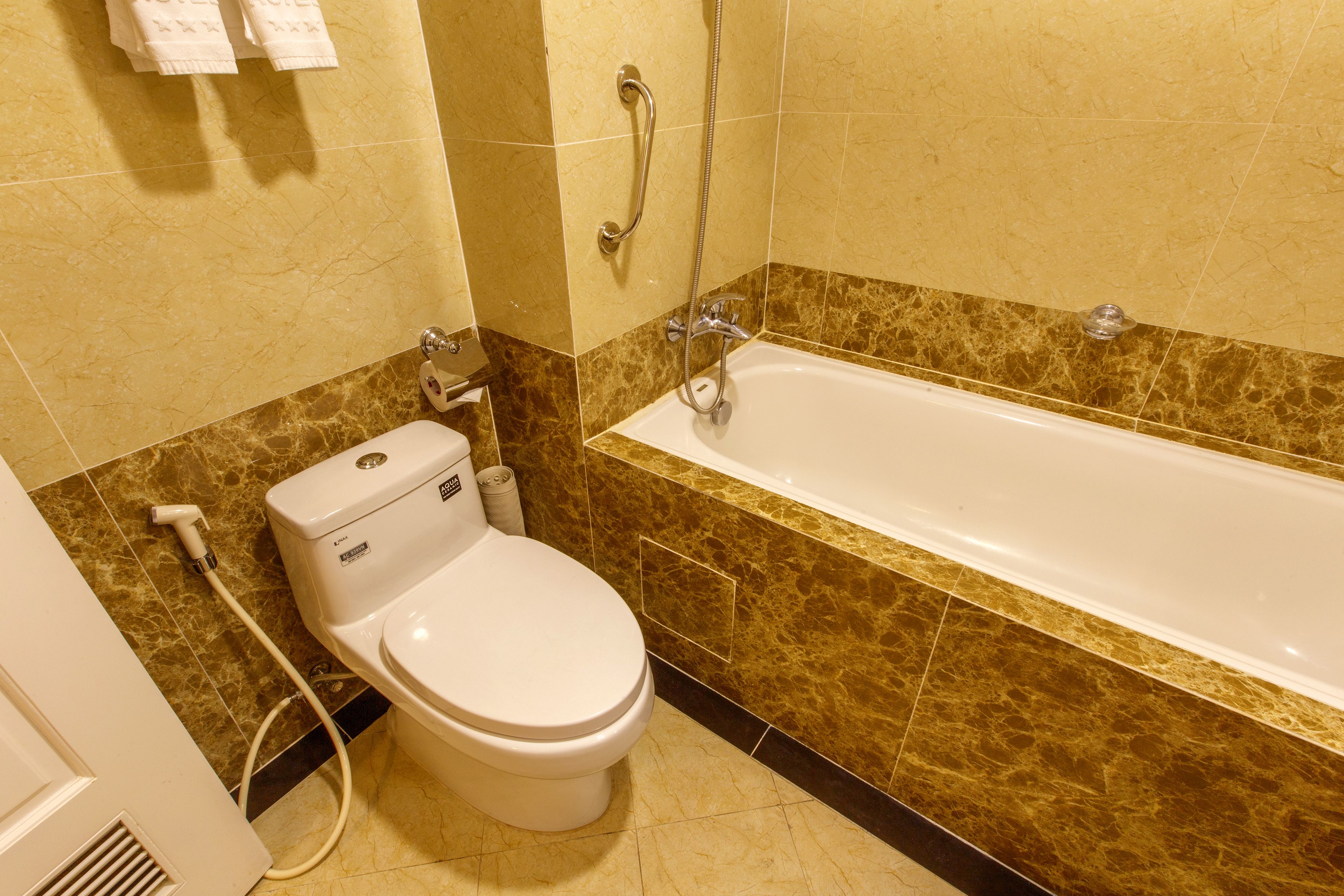 free toiletries, hair dryer, bathrobes, slippers