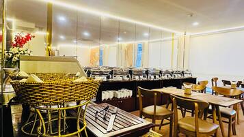 Breakfast served, local and international cuisine