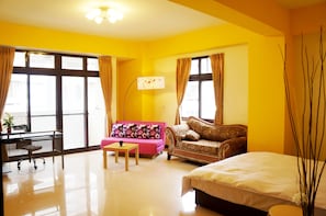 Deluxe Double Room, 1 Double Bed with Sofa bed | Individually furnished, blackout curtains, free WiFi, bed sheets