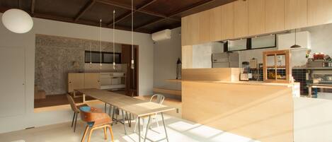 Fridge, microwave, coffee/tea maker