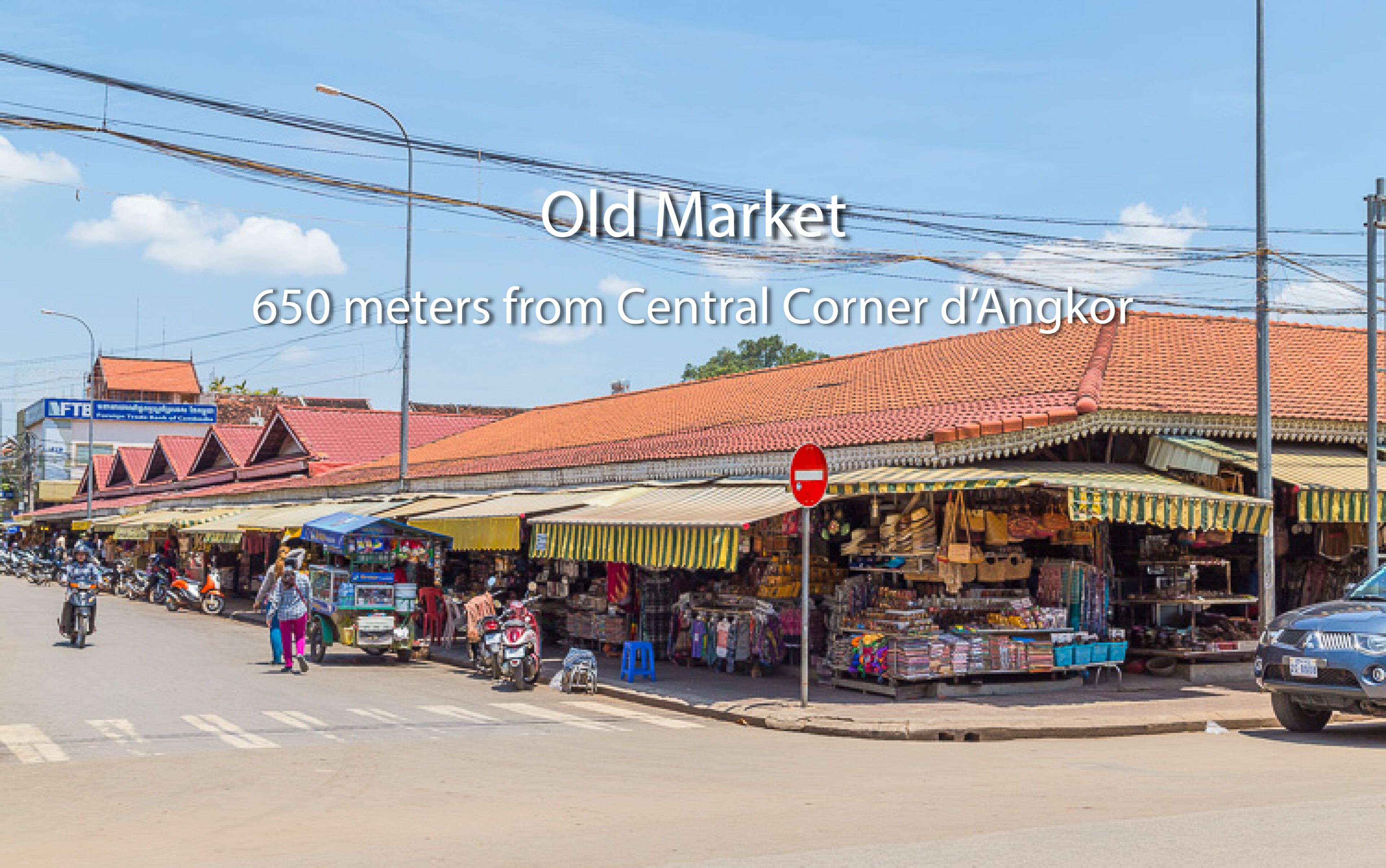 An old market with various shops and stalls, located 650 meters from Central Corner d'Angkor.