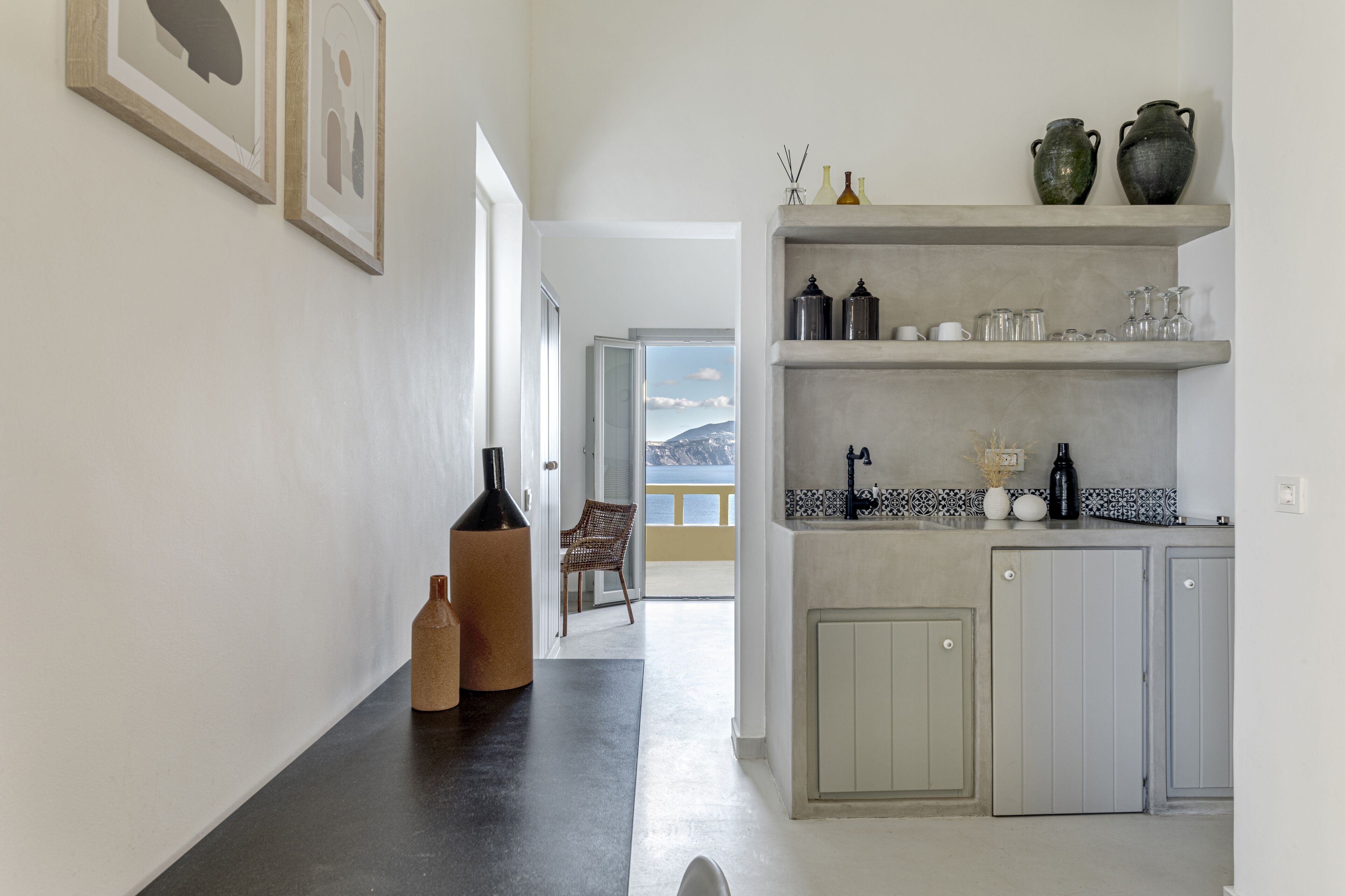 Villa – panorama, 1 soverom, spabadekar, sjøutsikt (Top Caldera) | Eget kjøkken | Kjøleskap, kokeplater, espressomaskin og kaffetrakter/tekoker