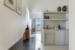Panoramic Villa, 1 Bedroom, Hot Tub, Sea View (Top Caldera) | Private kitchen | Fridge, stovetop, espresso maker, coffee/tea maker - Caldera Houses (Santorini)