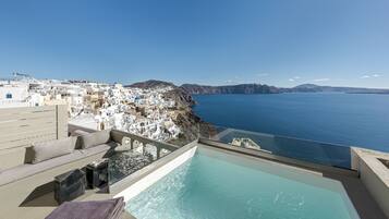 Panoramic Villa, 1 Bedroom, Hot Tub, Sea View (Top Caldera) | Private spa tub