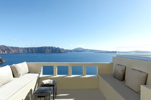Panoramic Villa, 1 Bedroom, Hot Tub, Sea View (Top Caldera) | Terrace/patio - Caldera Houses (Santorini)