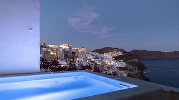 Luxury-Villa, 3 Schlafzimmer, Whirlpool, Meerblick (Caldera View) | Eigener Whirlpool