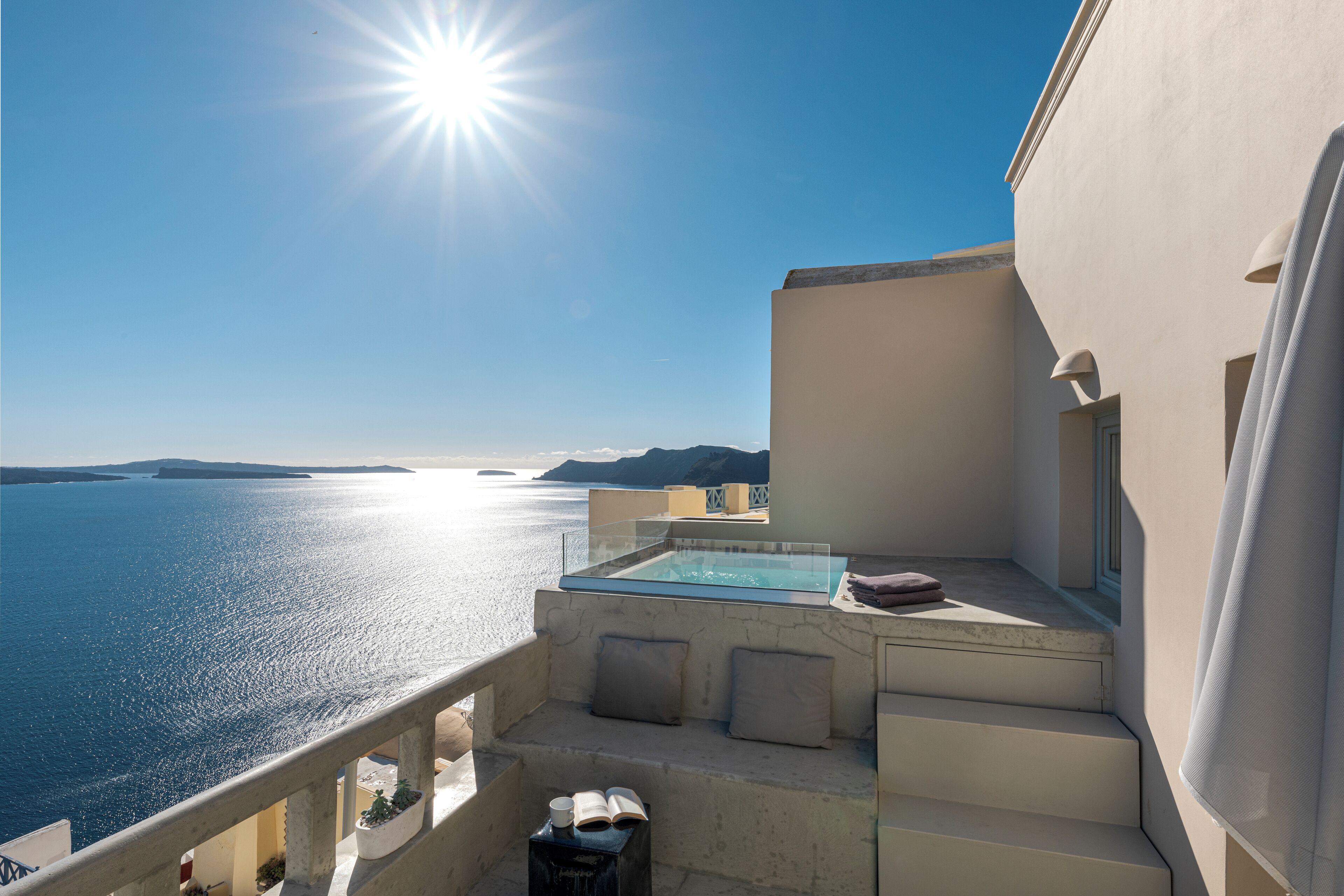 Panoramic-Villa, 1 Schlafzimmer, Whirlpool, Meerblick (Top Caldera) | Whirlwanne