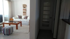 Apartamento, 4 quartos | Área de estar | TV de tela plana