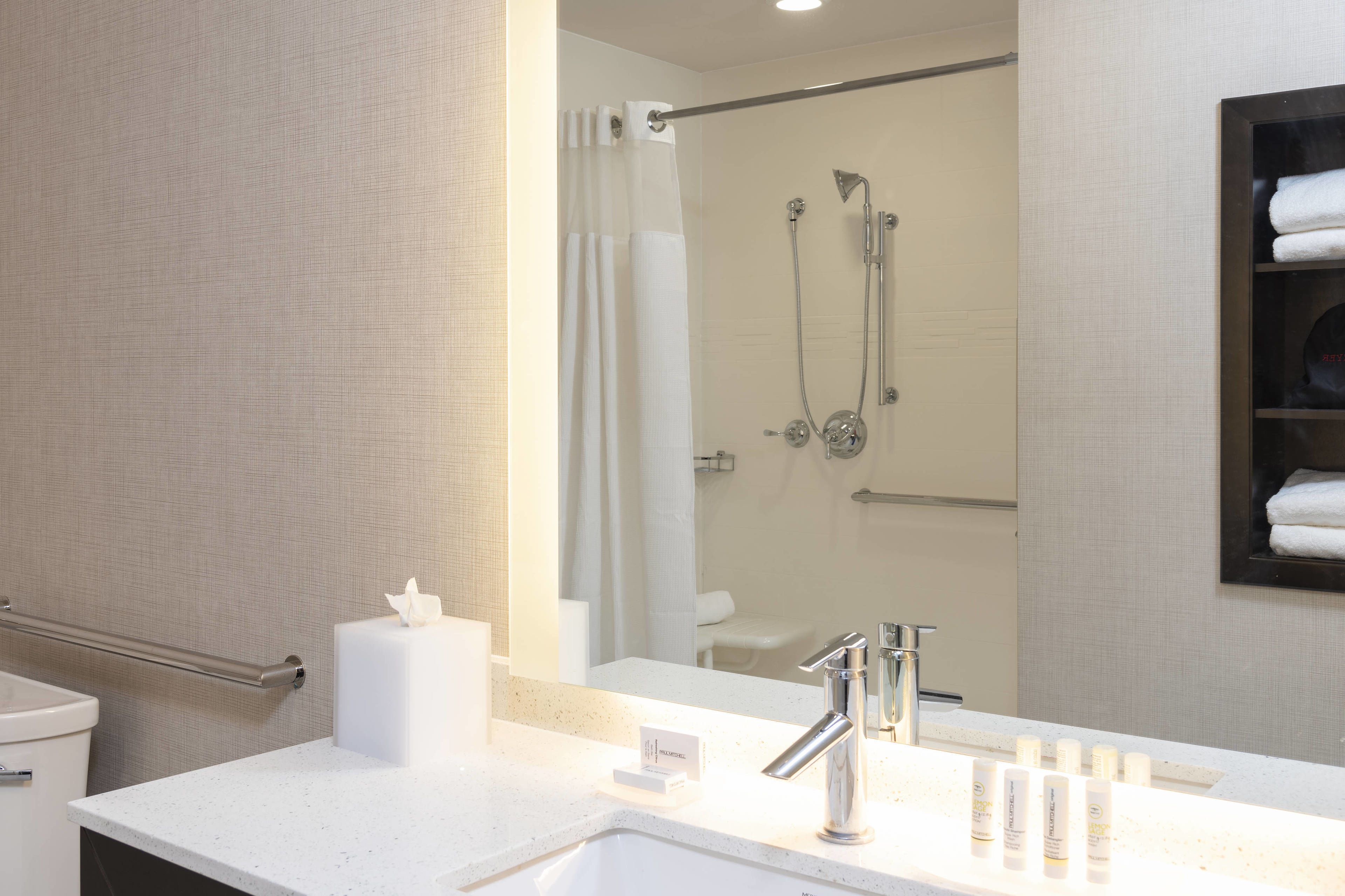 free toiletries, hair dryer, towels, soap