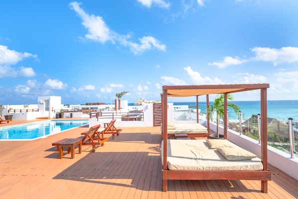 Außenpool, Pool auf dem Dach, Cabañas (kostenlos), Sonnenschirme