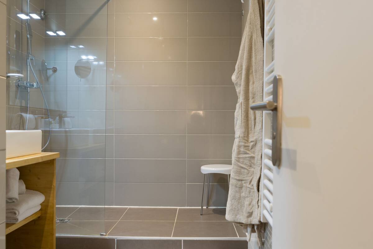 free toiletries, hair dryer, towels