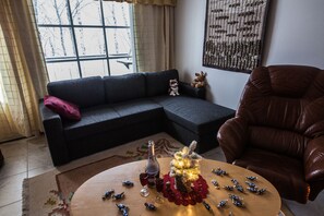 Superior Apartment, 1 Bedroom, Sauna, Beachfront | Living area