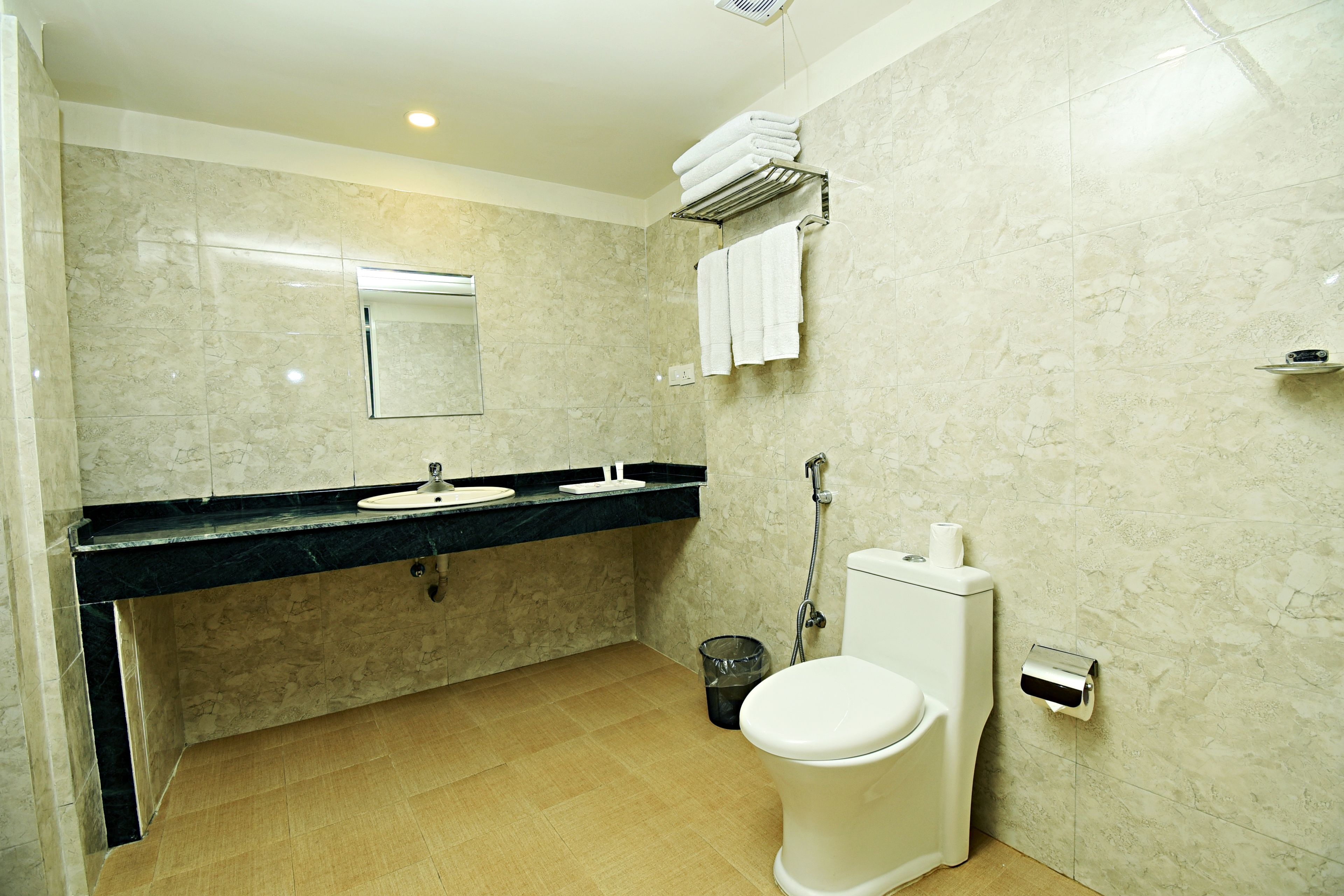 shower, free toiletries, hair dryer, slippers