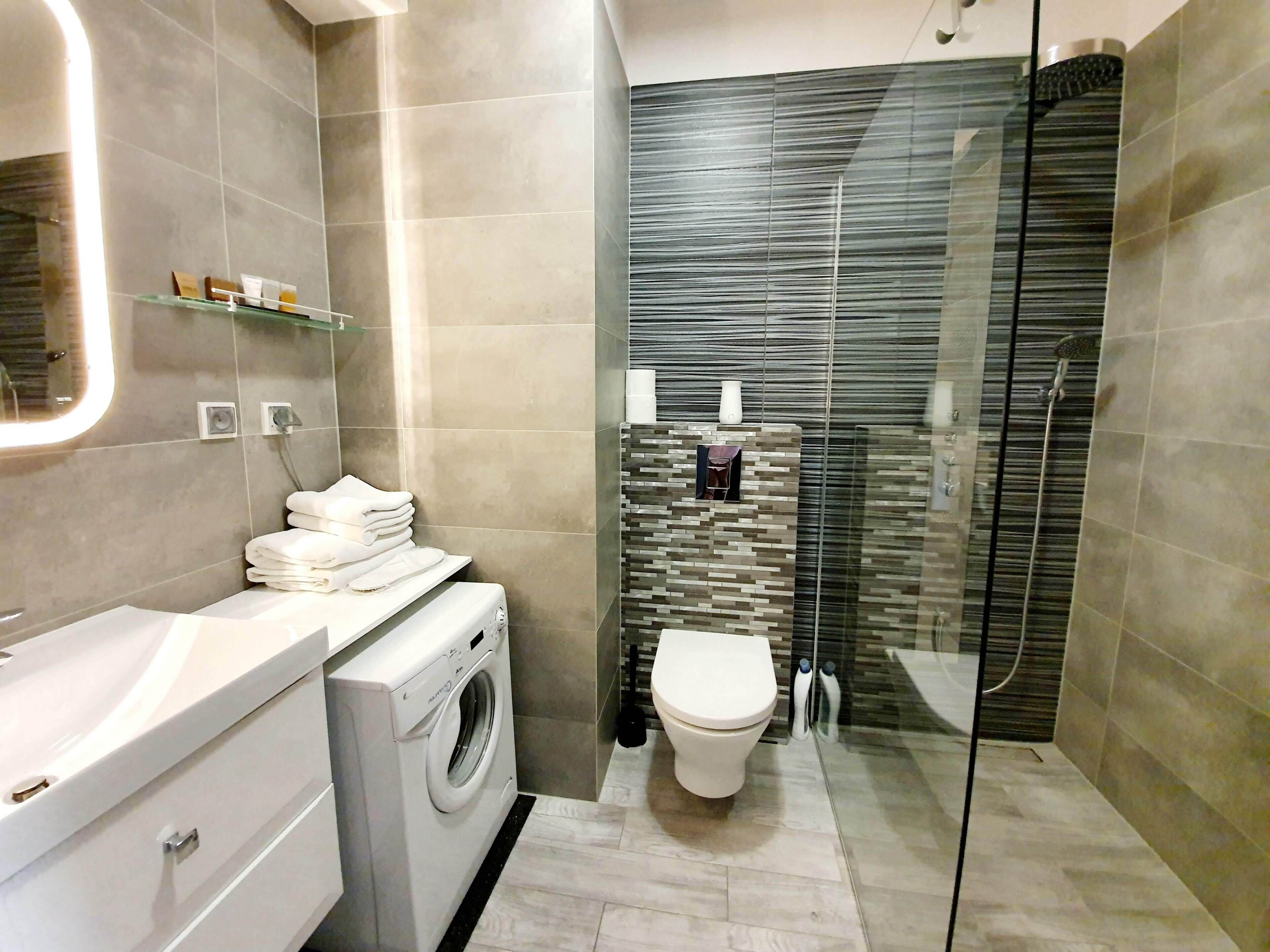 Apartment | Bathroom | Hair dryer, towels, soap, shampoo