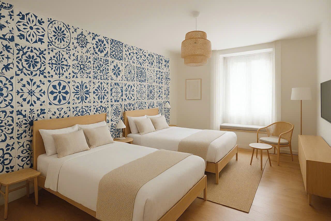 Firemannsrom – familie, 1 soverom, balkong, byutsikt | Minibar, safe på rommet, skrivebord og blendingsgardiner