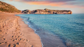 On the beach, white sand, free beach shuttle, free beach cabanas