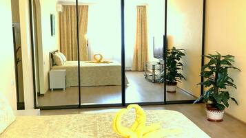 Superior Apartment, 1 Bedroom, Kitchen ((Anny Akhmatovoi St 30)) | 1 bedroom, premium bedding, pillow-top beds, soundproofing