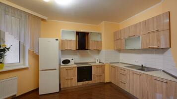 Superior Apartment, 1 Bedroom, Kitchen (Anny Akhmatovoi St 30) | Private kitchen | Full-size fridge, microwave, stovetop, coffee/tea maker