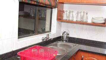 Fridge, electric kettle