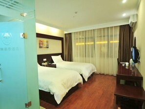 Desk, free WiFi, bed sheets
