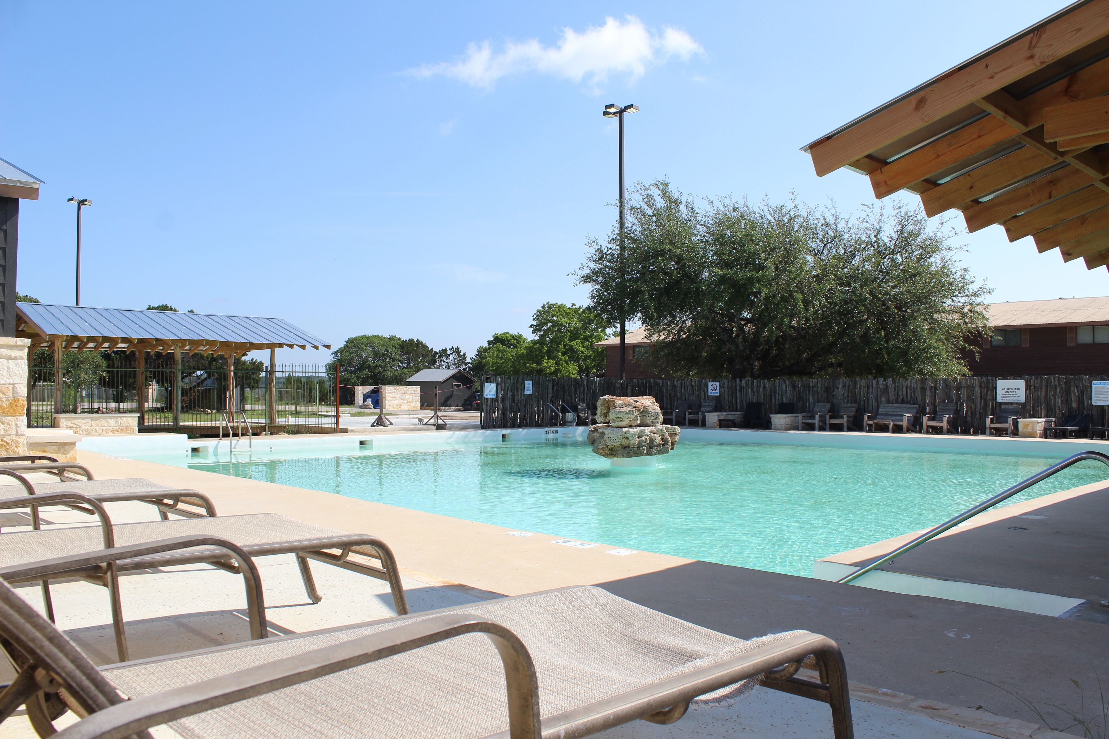 Seasonal outdoor pool, open 11:00 AM to 8:30 PM, sun loungers
